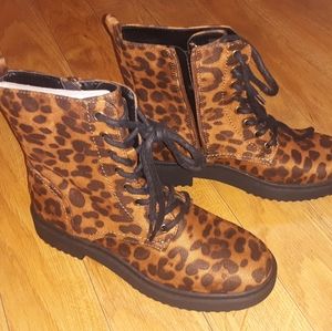 Amara Cheetah Print Combat Boots